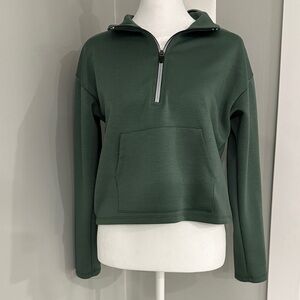George Women's Forest Green Half-Zip Sweater